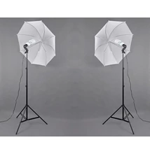 P&V Folyamatos fényű fotó izzós dupla ernyős szett - 2x 65W/325W (5500k)