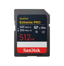SanDisk 512GB Extreme Pro  SDXC™ memóriakártya (300/300MB/s), 8K, V90, UHS-II
