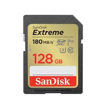 SanDisk 128GB Extreme SDXC™ memóriakártya (180/90MB/s) UHS-I, C10, V30