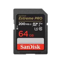 SanDisk 64GB Extreme PRO SDXC™ memóriakártya (200/90MB/s) UHS-I, Class 10, U3, V30