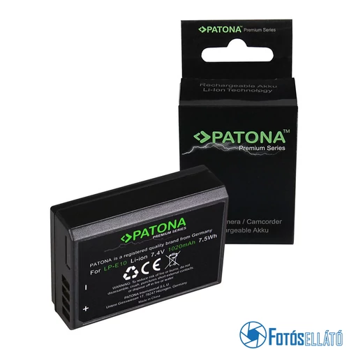 Patona PRÉMIUM AKKUMULÁTOR CANON LP-E10 LPE10 EOS1100D EOS 1100D 1200D
