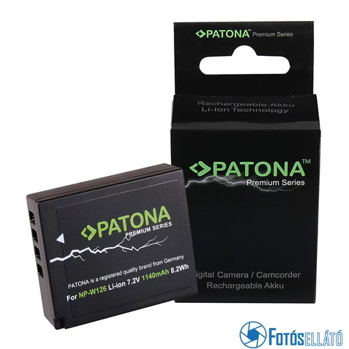 Patona PRÉMIUM AKKUMULÁTOR FUJI NP-W126 HS33 EXR FUJIFILM FUJI FINEPIX -PRO 1 HS30 EXR