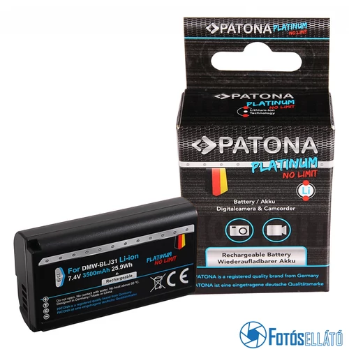 Patona PLATINUM AKKUMULÁTOR PANASONIC DMW-BLJ31 LUMIX DC-S1 DC-S1R DC-S1H