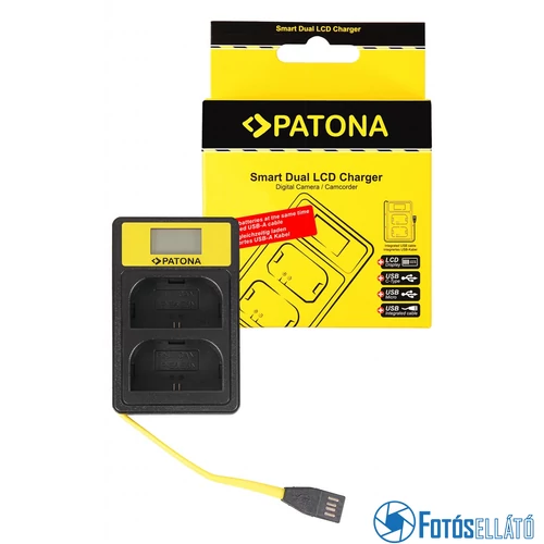 Patona SMART DUPLA LCD USB AKKUMULÁTOR TÖLTŐ CANON LP-E6 EOS 5D 60D 60DA 6D 7D EOS70D EOS-70D LP-E6 MARK II