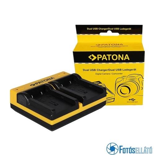Patona DUPLA AKKUMULÁTOR TÖLTŐ CANON NB-2L CAMCORDER MV5 MV5I MV5IMC MV6IMC MV790 MV800 MICRO-USB KÁBELLEL