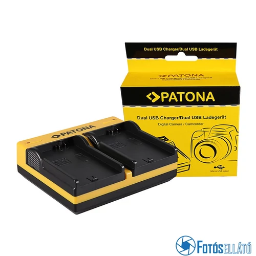 Patona DUPLA AKKUMULÁTOR TÖLTŐ CANON BP-308 ELURA 100 BP-308 DC10 DC100 DC20 DC21 DC210 DC220 INKL. MICRO-