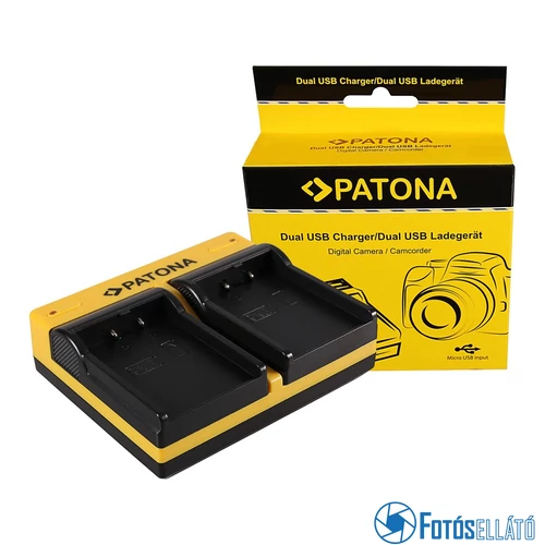 Patona DUPLA AKKUMULÁTOR TÖLTŐ NIKON EN-EL2 COOLPIX 2500 3500 SQ MICRO-USB KÁBELLEL
