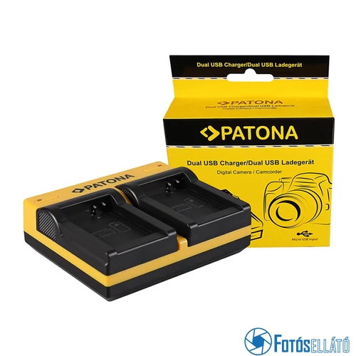 Patona DUPLA AKKUMULÁTOR TÖLTŐ CANON NB-10L POWERSHOT G16 SX 40 H SX40 SX-40 SX40 HS SX40H MICRO-USB KÁBELLEL