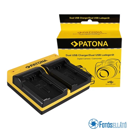 Patona DUPLA AKKUMULÁTOR TÖLTŐ CANON BP-718 727 LEGRIA HF R36 HF306 HF38 HF406 HF48 HFM506 MICRO-USB KÁBELLEL