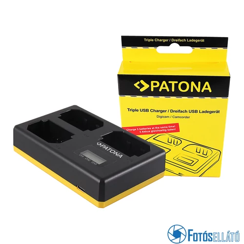 Patona USB 3-AS AKKUMULÁTOR TÖLTŐ SONY NP-FZ100 A7 III A7M3 ALPHA 7 III A7 R III A7RM3 ALPHA 7 R III A9 ALPHA 9 FZ100