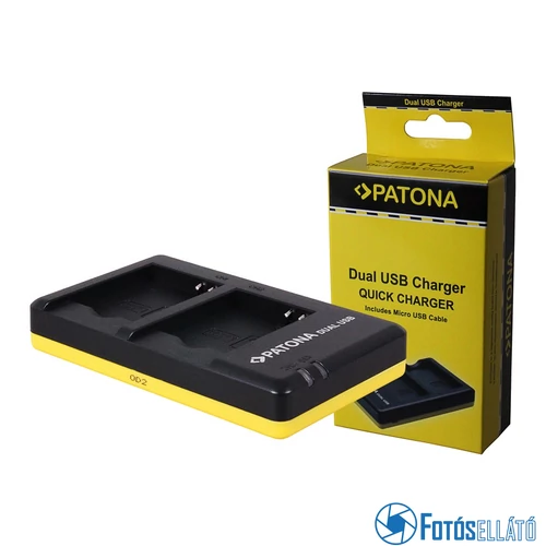 Patona DUPLA - GYORS AKKUMULÁTOR TÖLTŐ PANASONIC DMW-BCM13 BCM13 MICRO-USB kábel
