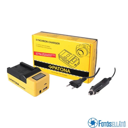 Patona AKKUMULÁTOR TÖLTŐ SONY NP-FZ100 A7 III A7M3 ALPHA 7 III A7 R III A7RM3 ALPHA 7 R III A9 ALPHA 9 FZ100 SZINKRON USB LCD KIJELZŐVEL