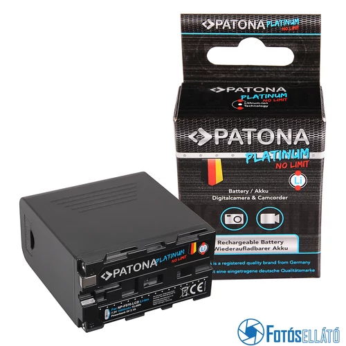 PATONA platina akku Sony NP-F970 F960 F950 LCD-vel, Powerbank 5V / 2A USB