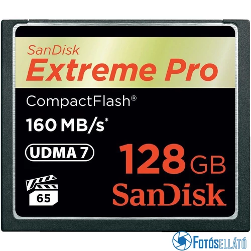 SanDisk 128GB Extreme Pro CompactFlash™ memóriakártya (160 MB/s  sebesség)