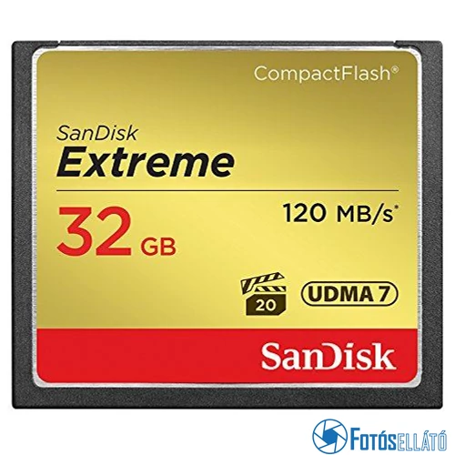 SanDisk 32GB Extreme CompactFlash™ memóriakártya (120/85 MB/s)