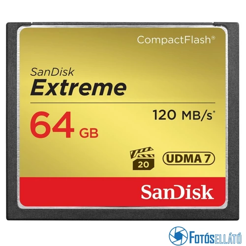 SanDisk 64GB Extreme CompactFlash™ memóriakártya (120/85 MB/s)