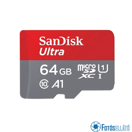 SanDisk 64GB microSDXC™ Mobile Ultra™ memóriakártya, + adapter, (140MB/s) class 10, A1 + Android APP 