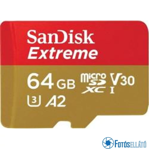 SanDisk 64GB microSDXC™ Mobile Extreme™ memóriakártya + adapter, (170/80MB/s), UHS-I, A2, C10, V30 + Rescue Pro Deluxe