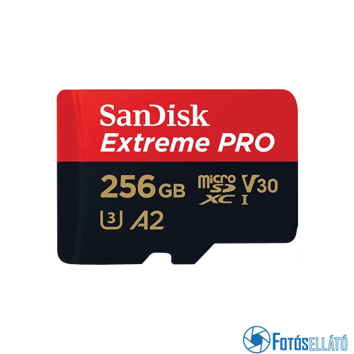 SanDisk 256GB microSDXC™ Mobile Extreme PRO™ memóriakártya, + adapter, (200/140MB/s) UHS-I, A2, C10  + Rescue Pro Deluxe