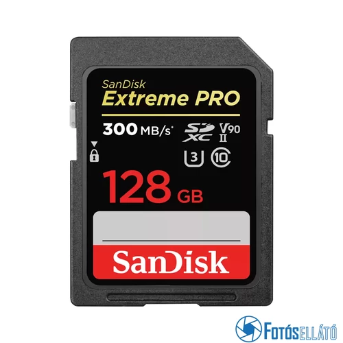 SanDisk 128GB Extreme Pro  SDXC™ memóriakártya (300 MB/s olvasás) 8K, UHS-II