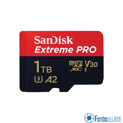 SanDisk 1TB microSDXC™ Mobile Extreme PRO™ memóriakártya, + adapter, (200/140MB/s) UHS-I, A2, C10  + Rescue Pro Deluxe