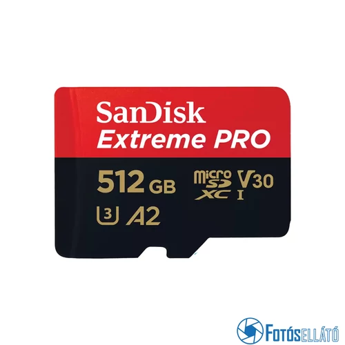 SanDisk 512GB microSDXC™ Mobile Extreme™ memóriakártya + adapter, (190/130MB/s), UHS-I, A2, C10 + Rescue Pro Deluxe