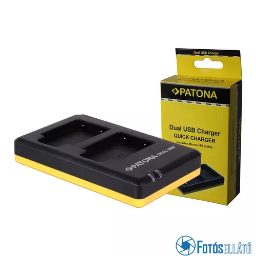 Patona DUPLA - GYORS AKKUMULÁTOR TÖLTŐ OLYMPUS LI40B, LI-40B MICRO-USB kábel