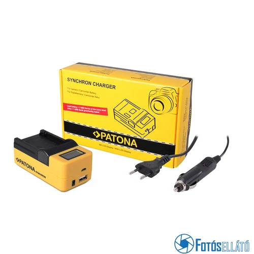 Patona AKKUMULÁTOR TÖLTŐ CANON LPE10 LP-E10 SZINKRON USB LCD KIJELZŐVEL
