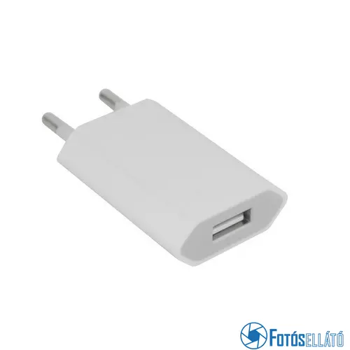 Hálózati töltő adapter USB 1000MAH, fehér