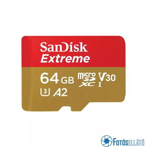 SanDisk  microSDXC™ Mobile Extreme™ memóriakártya + adapter, (olvasási seb.: 170MB/s, & írási seb.: 80 MB/s), UHS-I, V30, A2, C10, U3 + Rescue Pro Deluxe