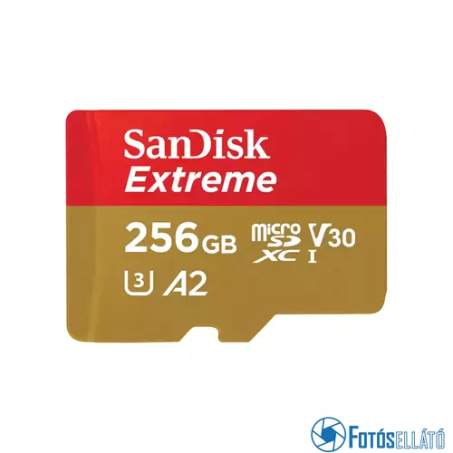 SanDisk  microSDXC™ Mobile Extreme™ memóriakártya + adapter, (olvasási seb.: 190 MB/s, & írási seb.: 130 MB/s), UHS-I, V30, A2, C10, U3 + Rescue Pro Deluxe